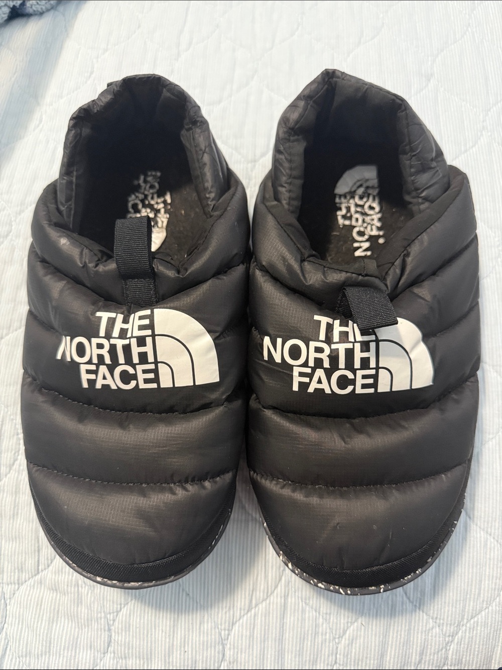 The North Face Women Black Quilted Slip-On Slippers Size 8